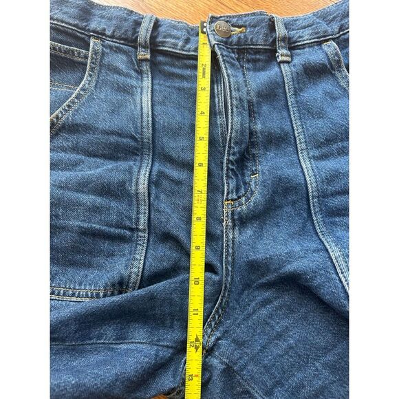 LEE Vintage Modern 28 Dungaree Denim High Rise Carpenter Shorts Cut Off Skater - Picture 8 of 8